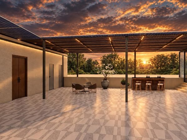 Terrace lounge at sunset